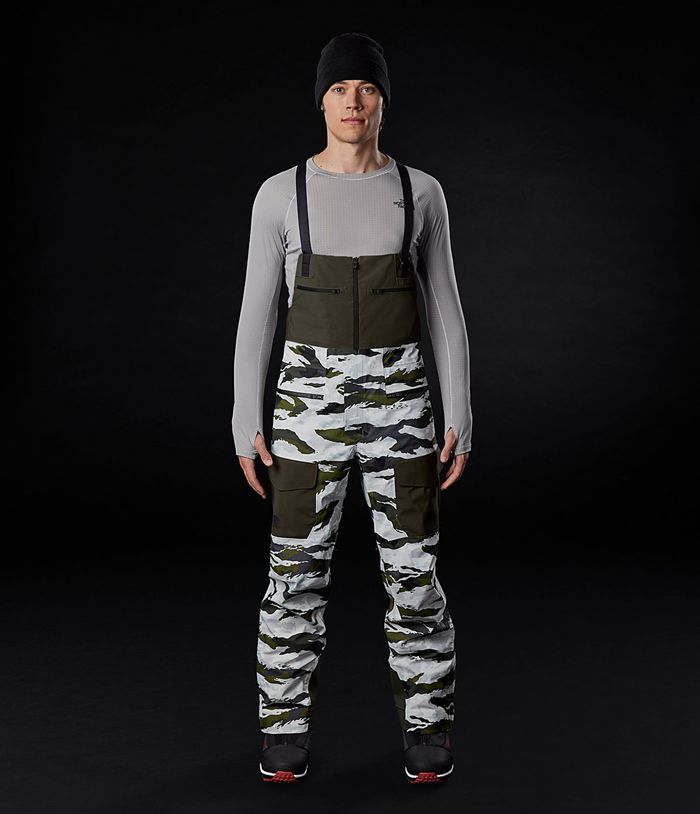 The North Face Spodnie Narciarskie Męska Zielone/Camo A-Cad Futurelight™ Bib - BNJM29548